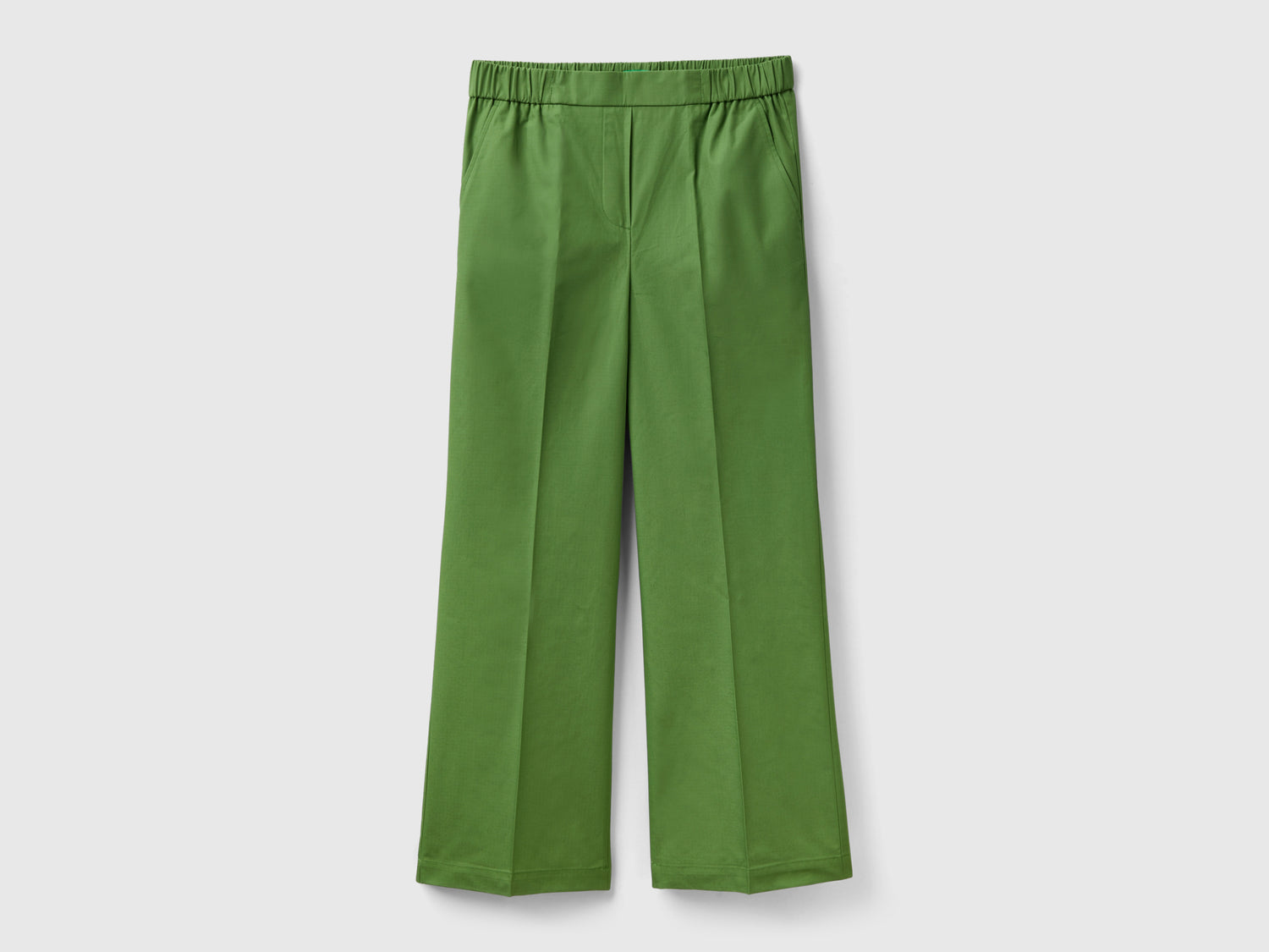 Pantaloni con elastico in vita da donna verde militare | Benetton Outlet