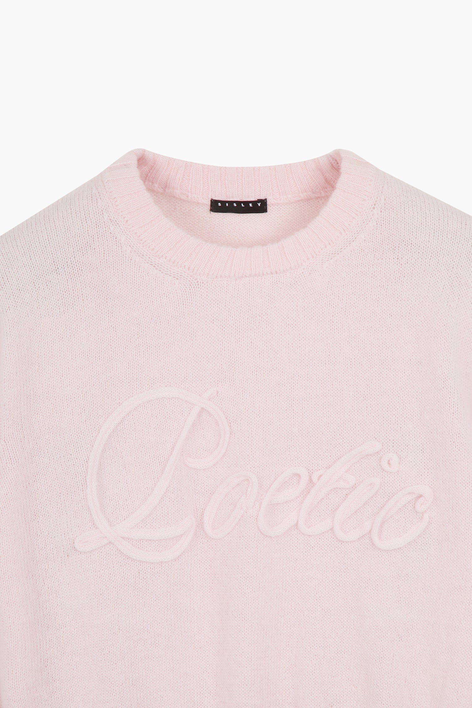 Maglia con intarsio lettering da donna rosa tenue 3 | Sisley Outlet