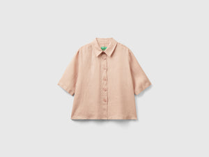 Camicia corta in puro lino