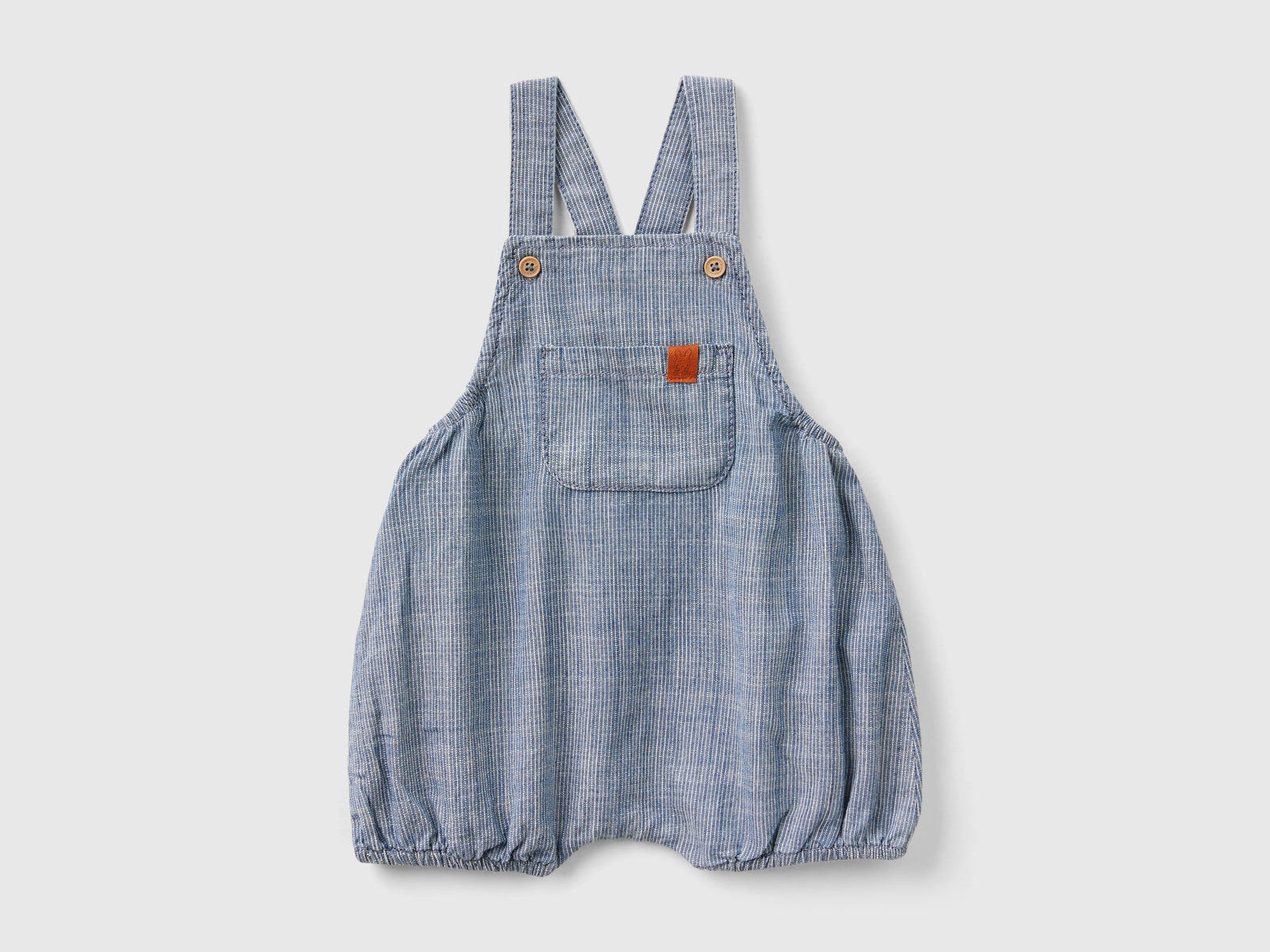 Salopette a righe in chambray da neonato blu | Benetton Outlet