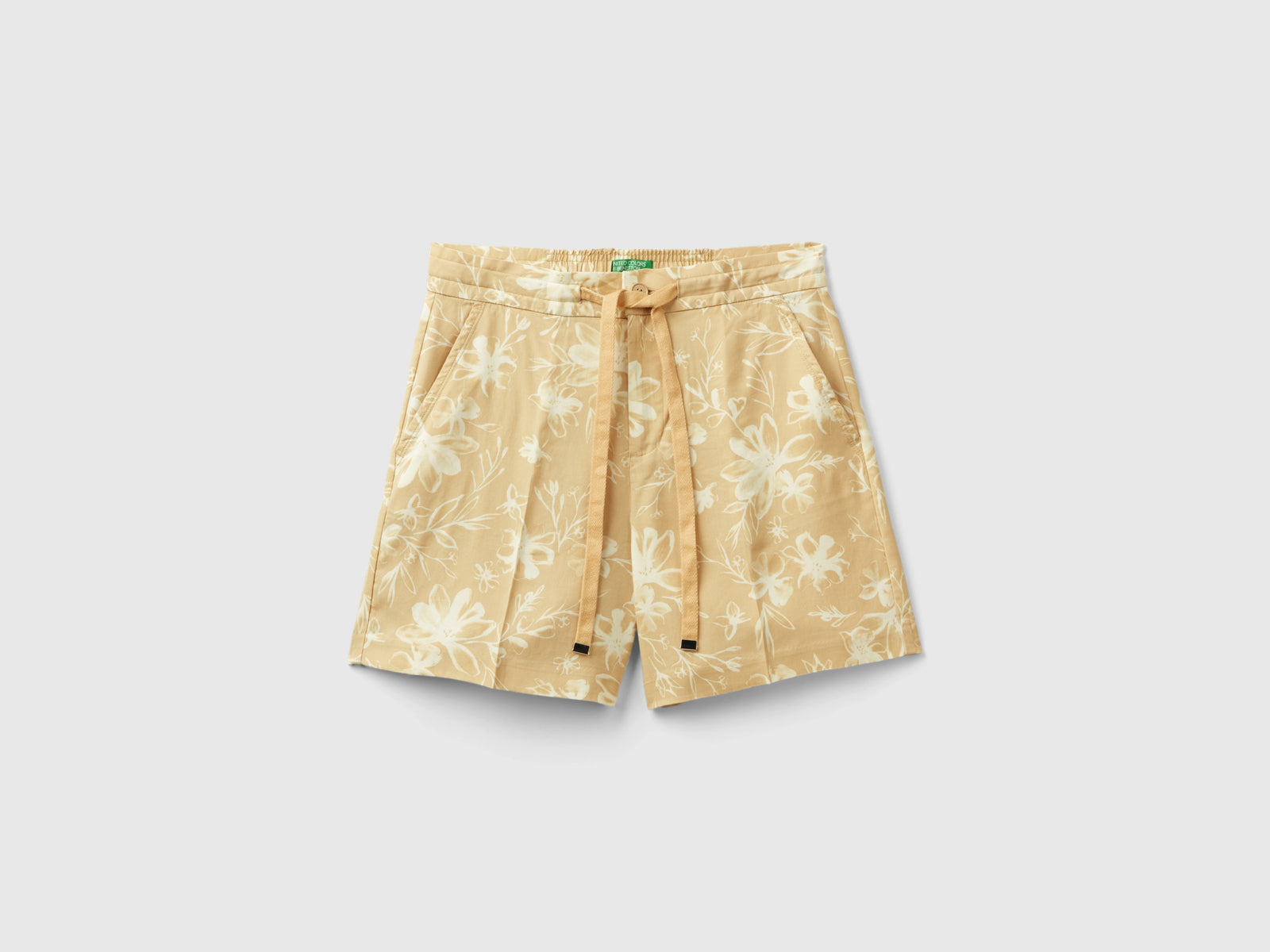 Bermuda fantasia in viscosa da donna beige | Benetton Outlet