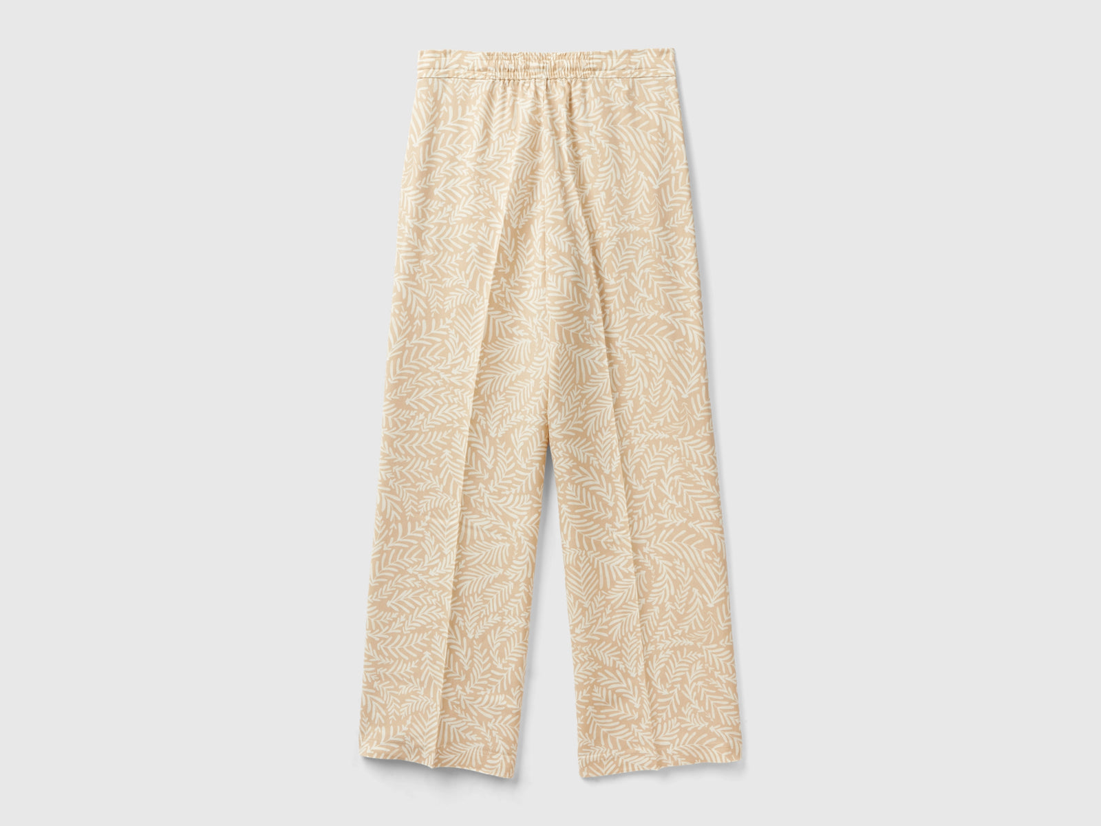 Pantaloni fantasia in viscosa da donna beige 2 | Benetton Outlet