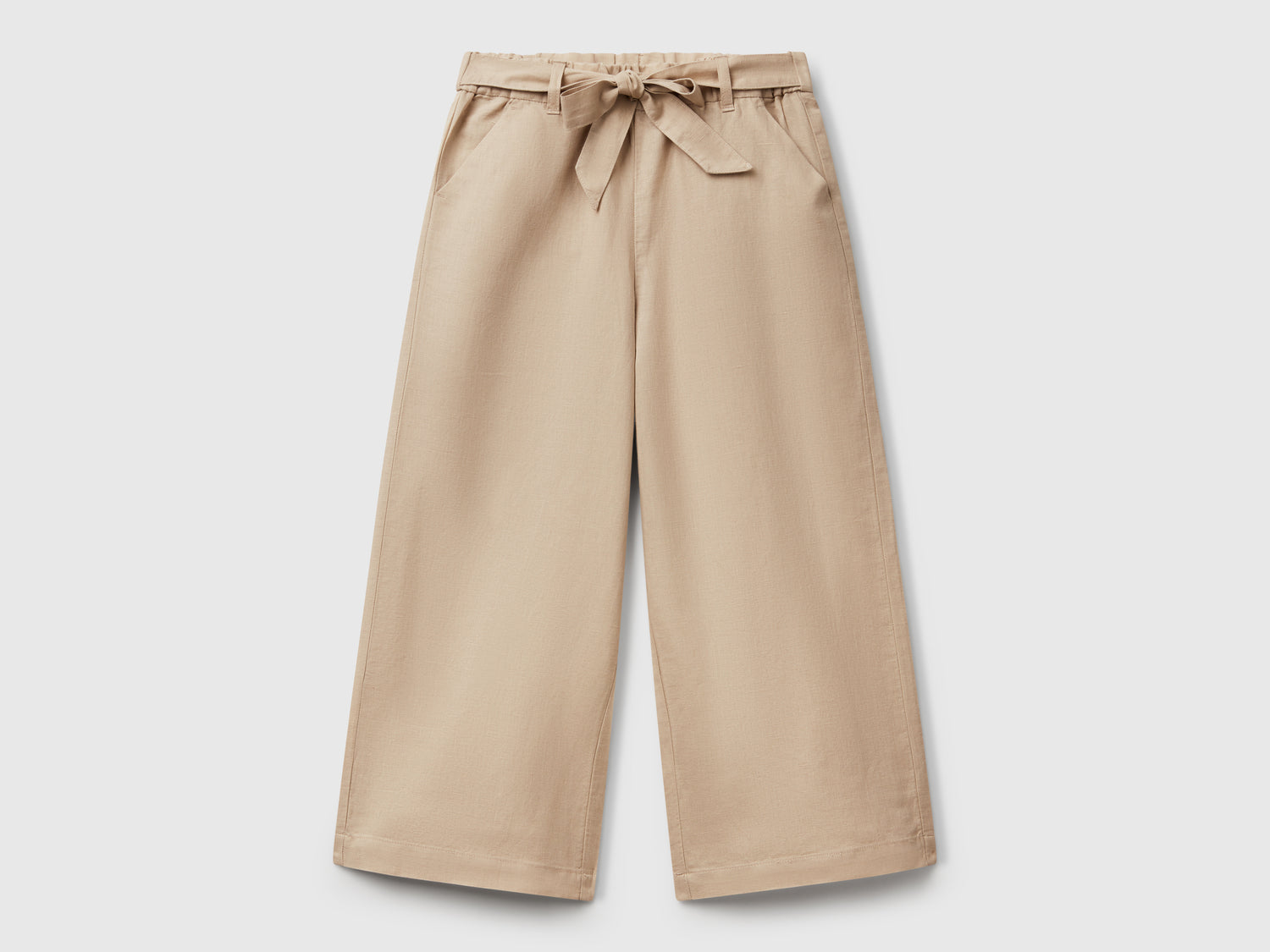 Trousers with sash da bambina beige | Benetton Outlet