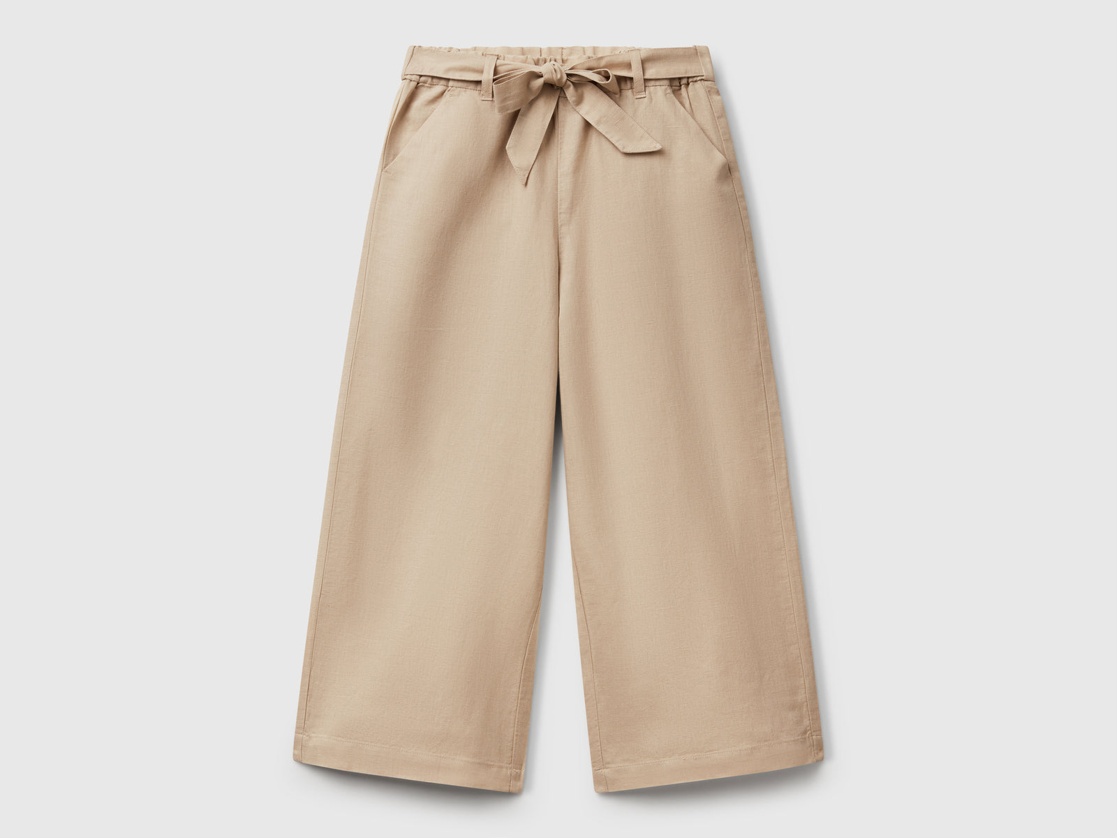 Trousers with sash da bambina beige | Benetton Outlet