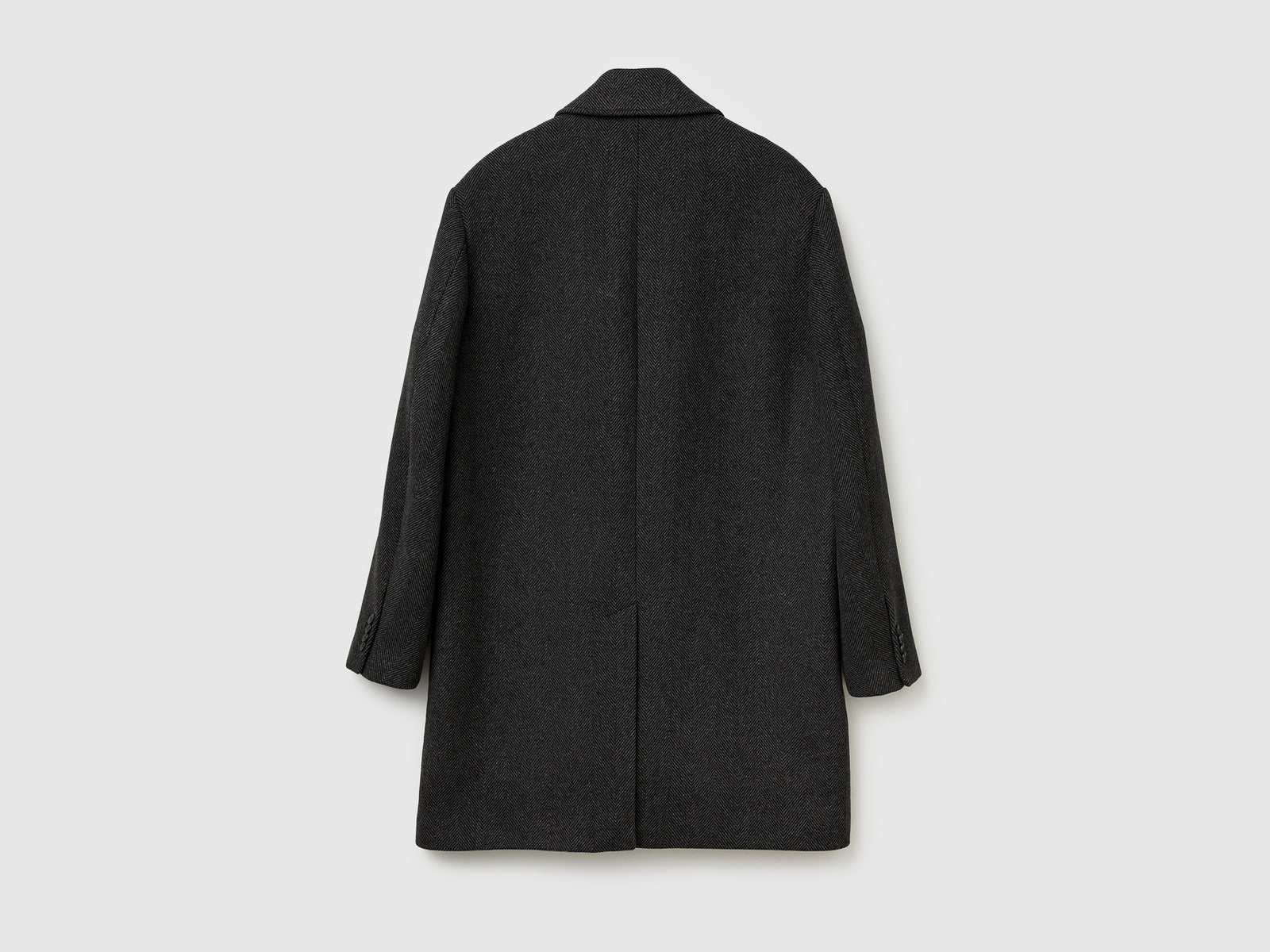 Cappotto in misto lana da uomo nero 2 | Benetton Outlet