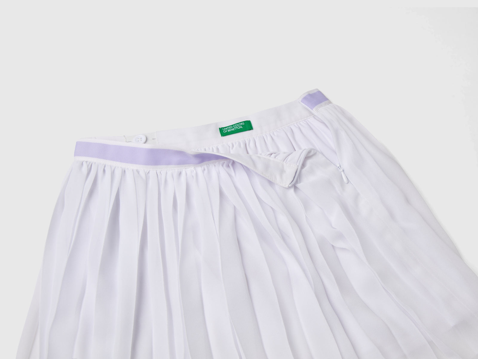 Gonna plissettata da bambina bianco 2 | Benetton Outlet
