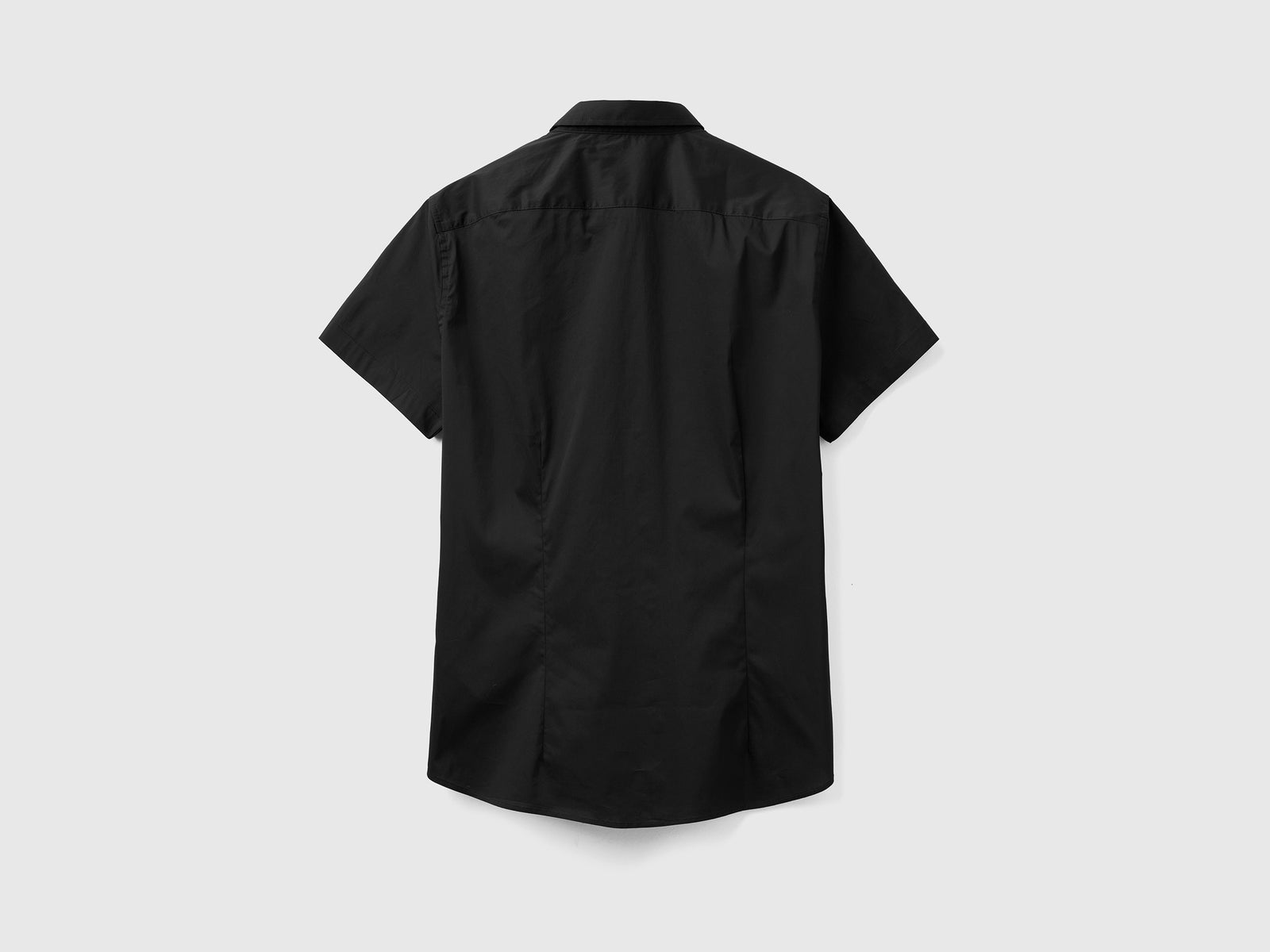 Camicia slim fit a manica corta da uomo nero 2 | Benetton Outlet