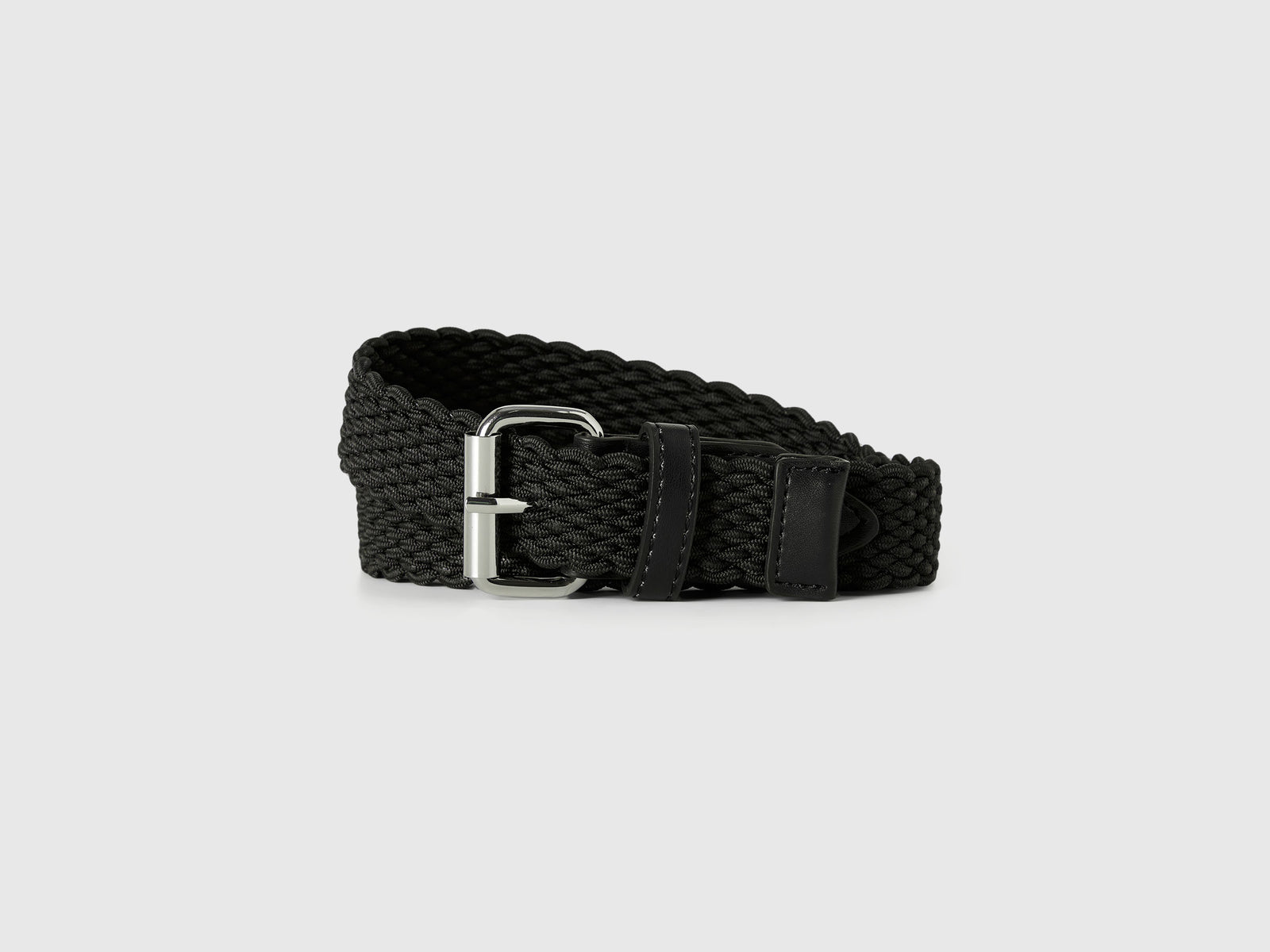 Cintura in nastro stretch da uomo nero | Benetton Outlet