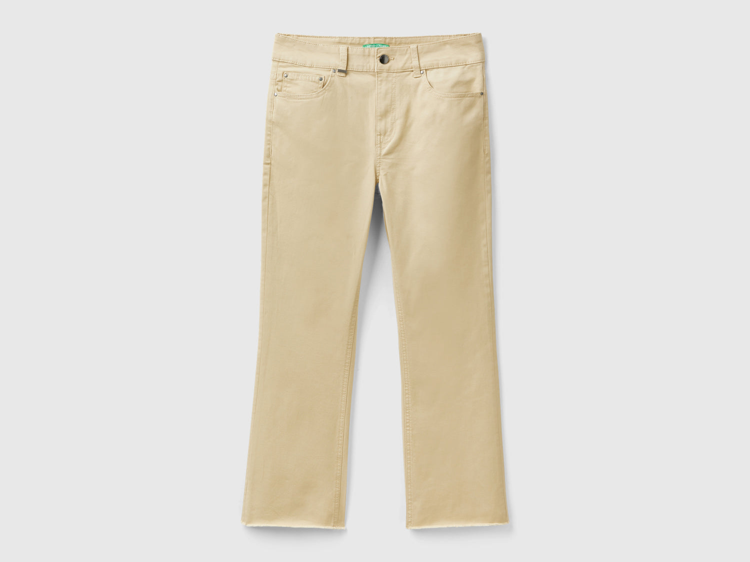Pantaloni cropped cinque tasche da donna beige | Benetton Outlet