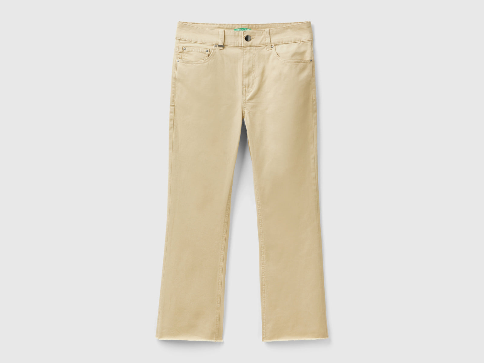 Pantaloni cropped cinque tasche da donna beige | Benetton Outlet