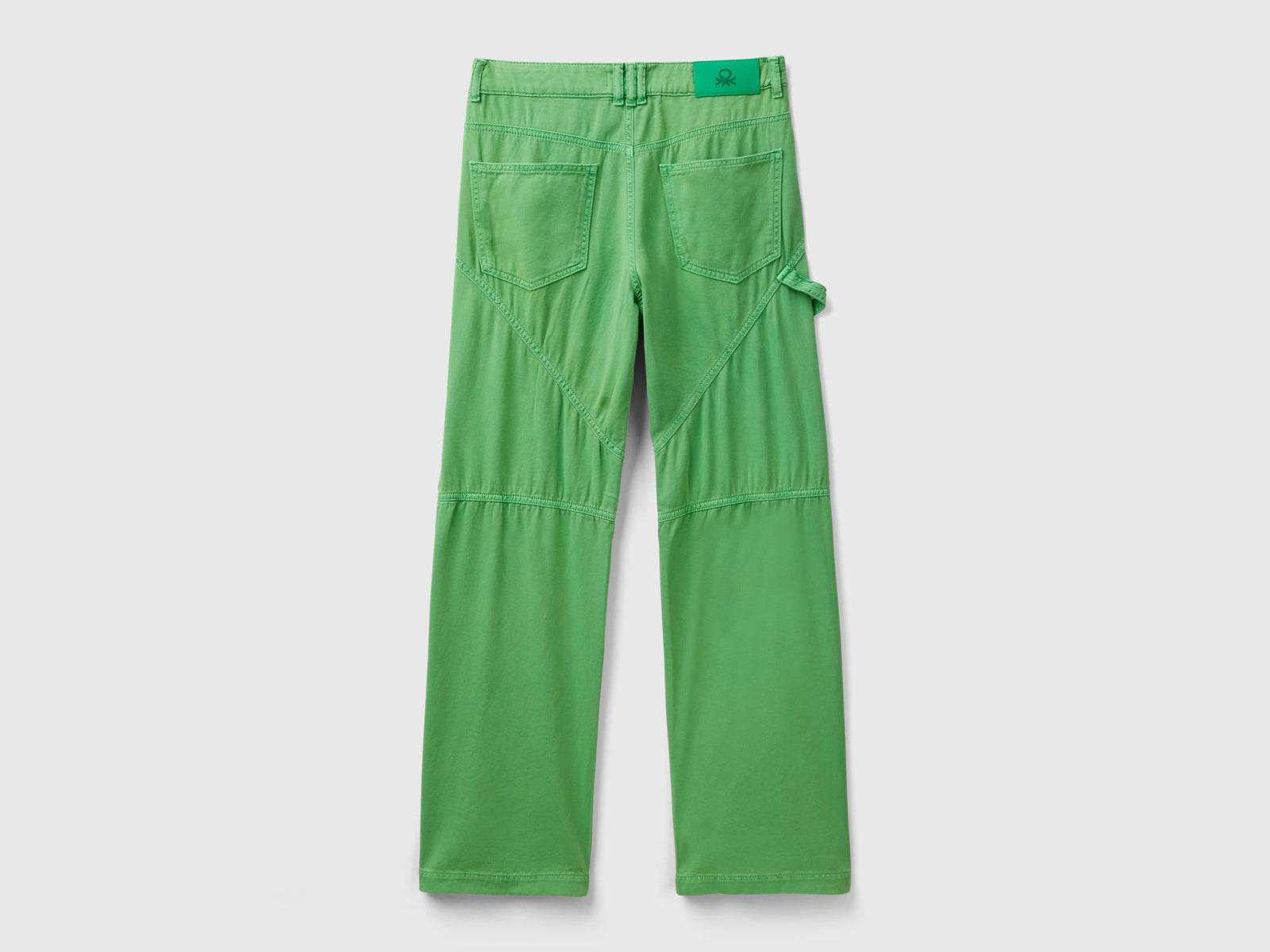 Pantaloni cargo in cotone da donna verde 2 | Benetton Outlet