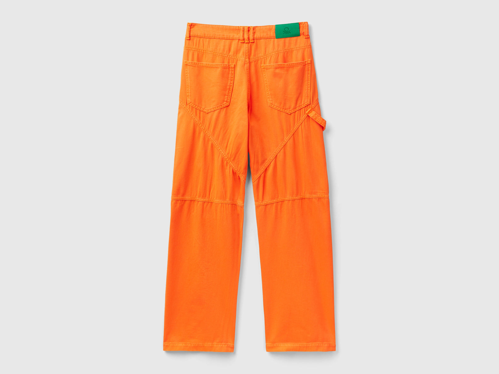 Pantaloni cargo in cotone da donna arancione 2 | Benetton Outlet