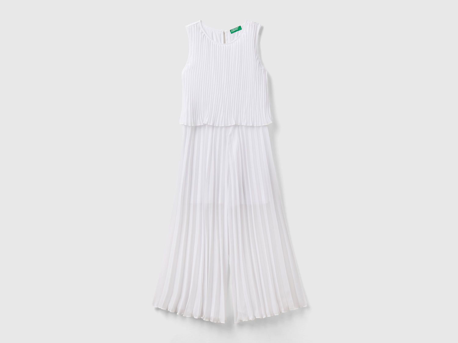 Tuta plissettata da bambina bianco | Benetton Outlet