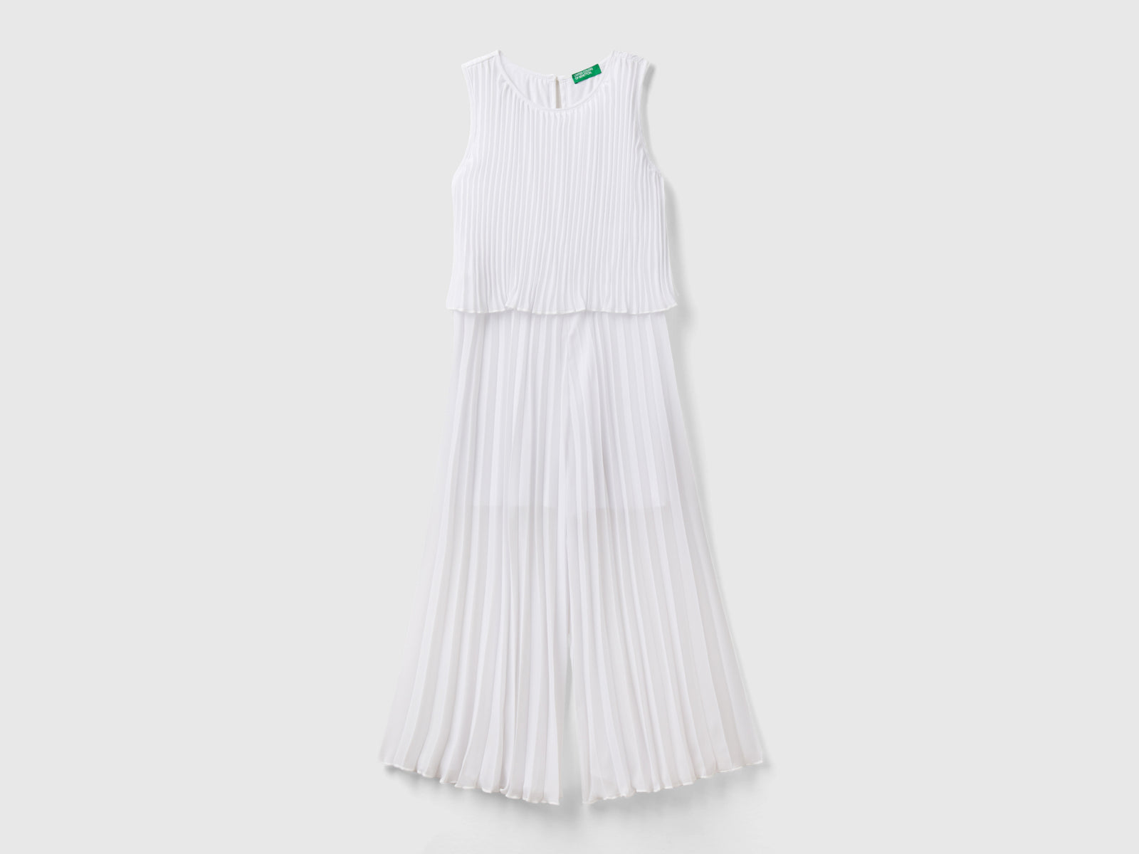 Tuta plissettata da bambina bianco | Benetton Outlet
