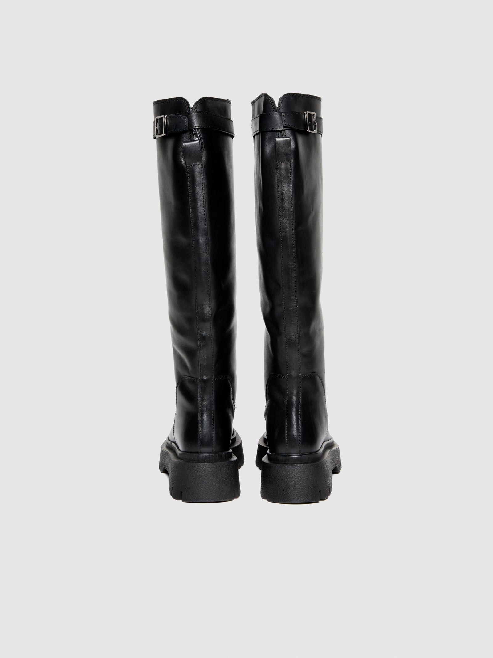 Stivali in pelle con suola chunky da donna nero 2 | Sisley Outlet