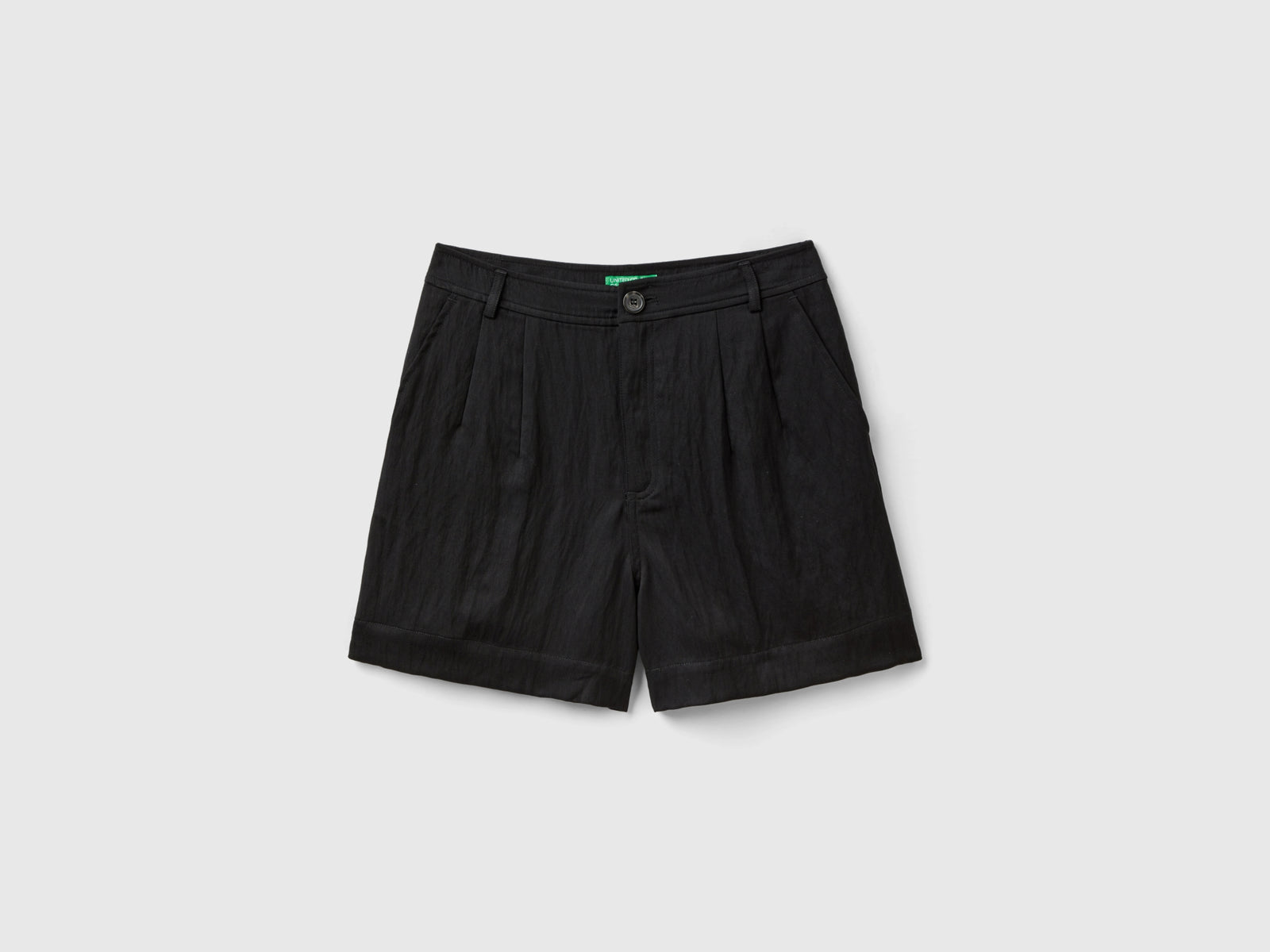 Bermuda in misto viscosa da donna nero | Benetton Outlet