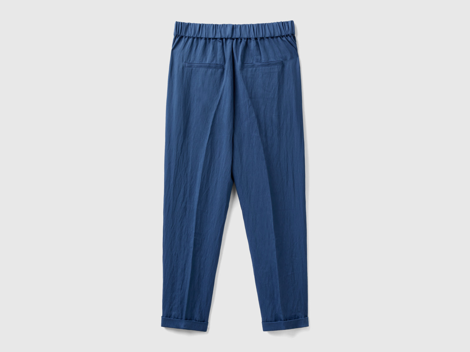 Pantaloni con risvolto in misto viscosa da donna avio 2 | Benetton Outlet