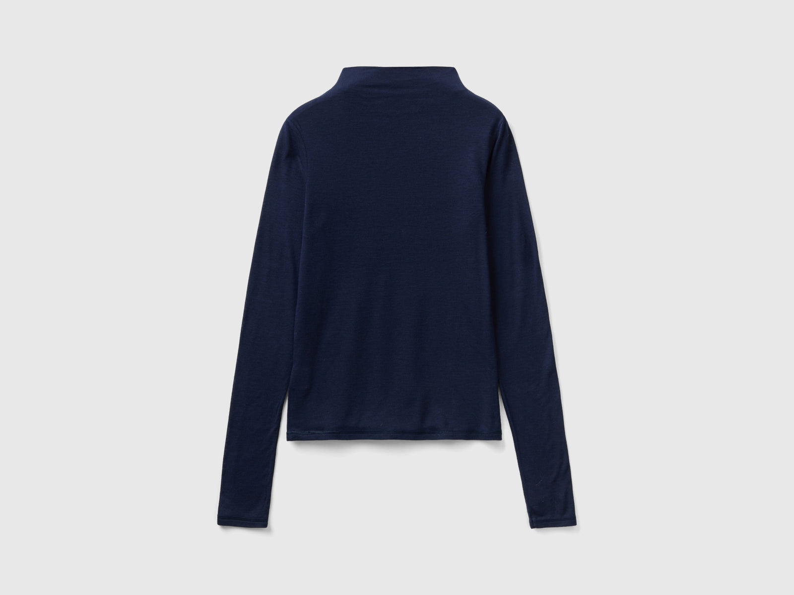Maglietta in misto lana e viscosa da donna blu scuro 2 | Benetton Outlet