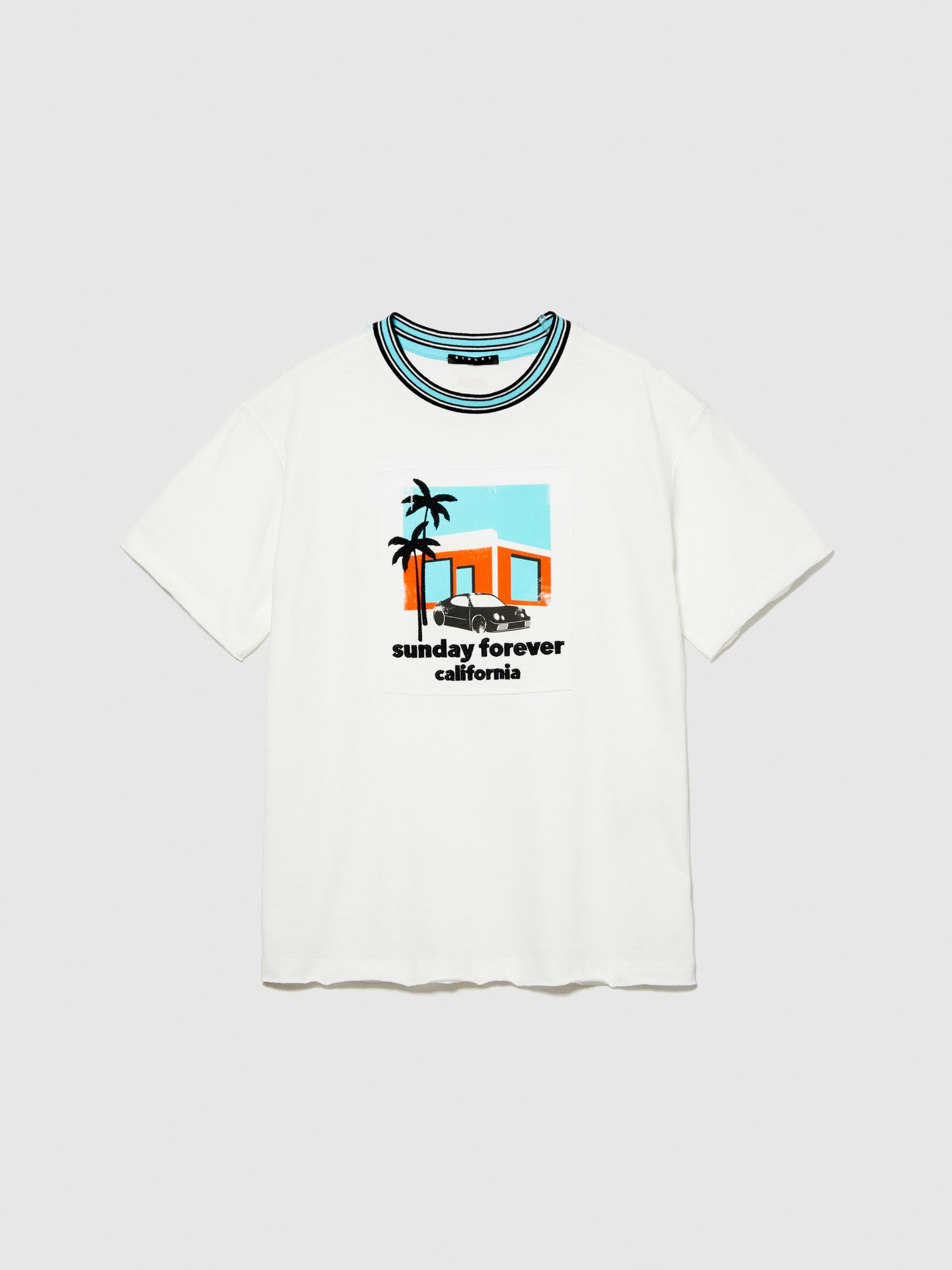 T-shirt con stampa ricamata da bambino bianco | Sisley young Outlet