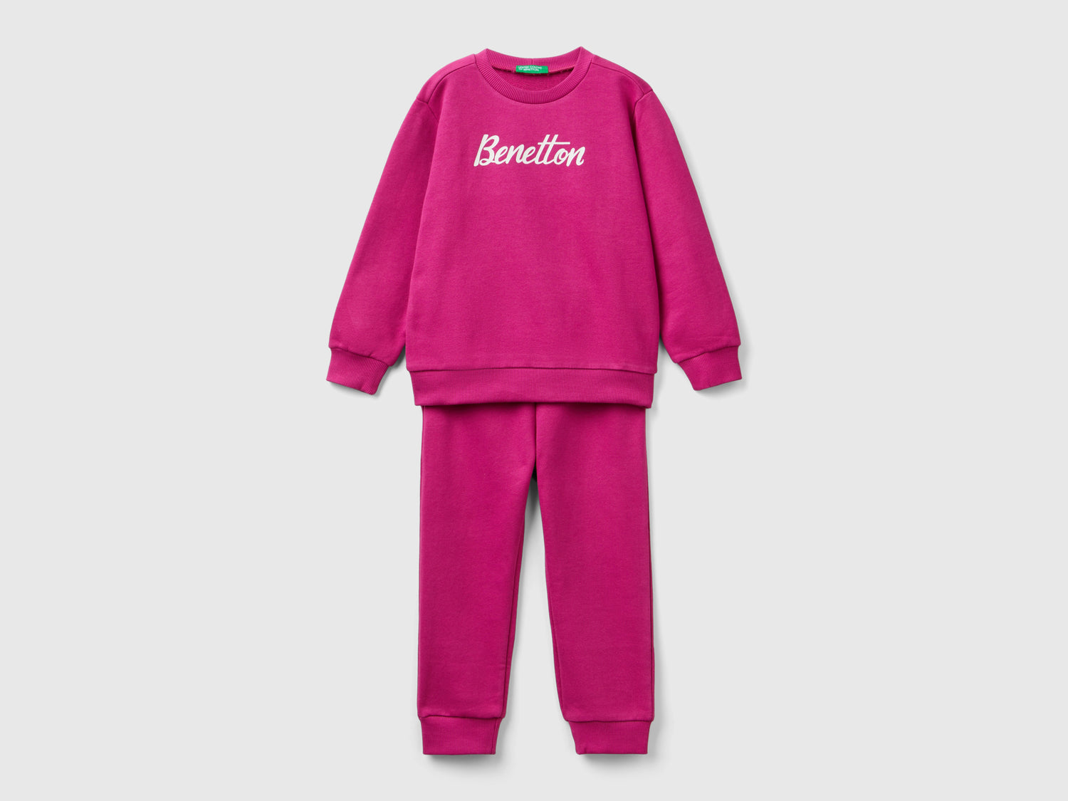 Tuta in felpa con logo da bimbo fucsia | Benetton Outlet