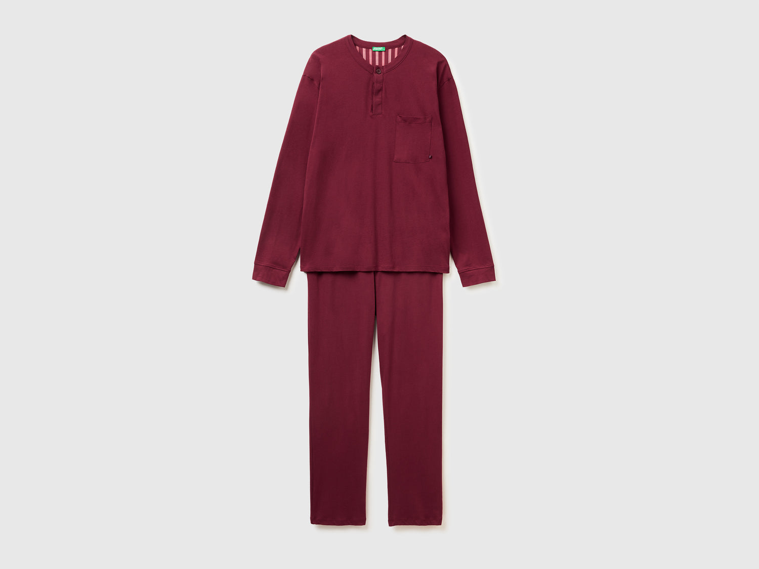 Pigiama 100% cotone da uomo bordeaux | Benetton Outlet