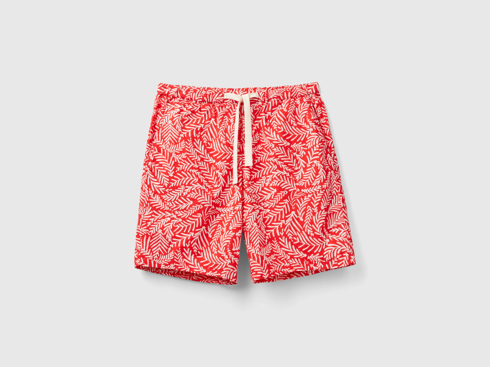 Pantaloni corti fantasia da uomo rosso corallo | Benetton Outlet