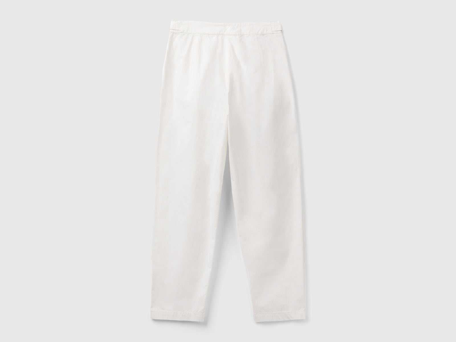 Pantaloni in cotone leggero da donna bianco panna 2 | Benetton Outlet