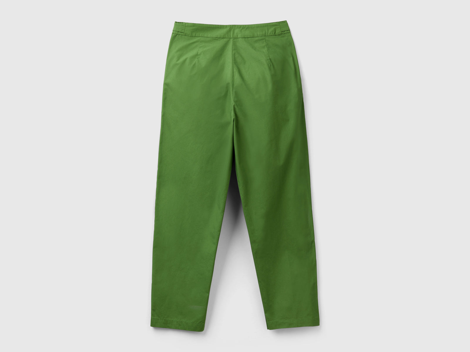 Pantaloni in cotone leggero da donna verde militare 2 | Benetton Outlet