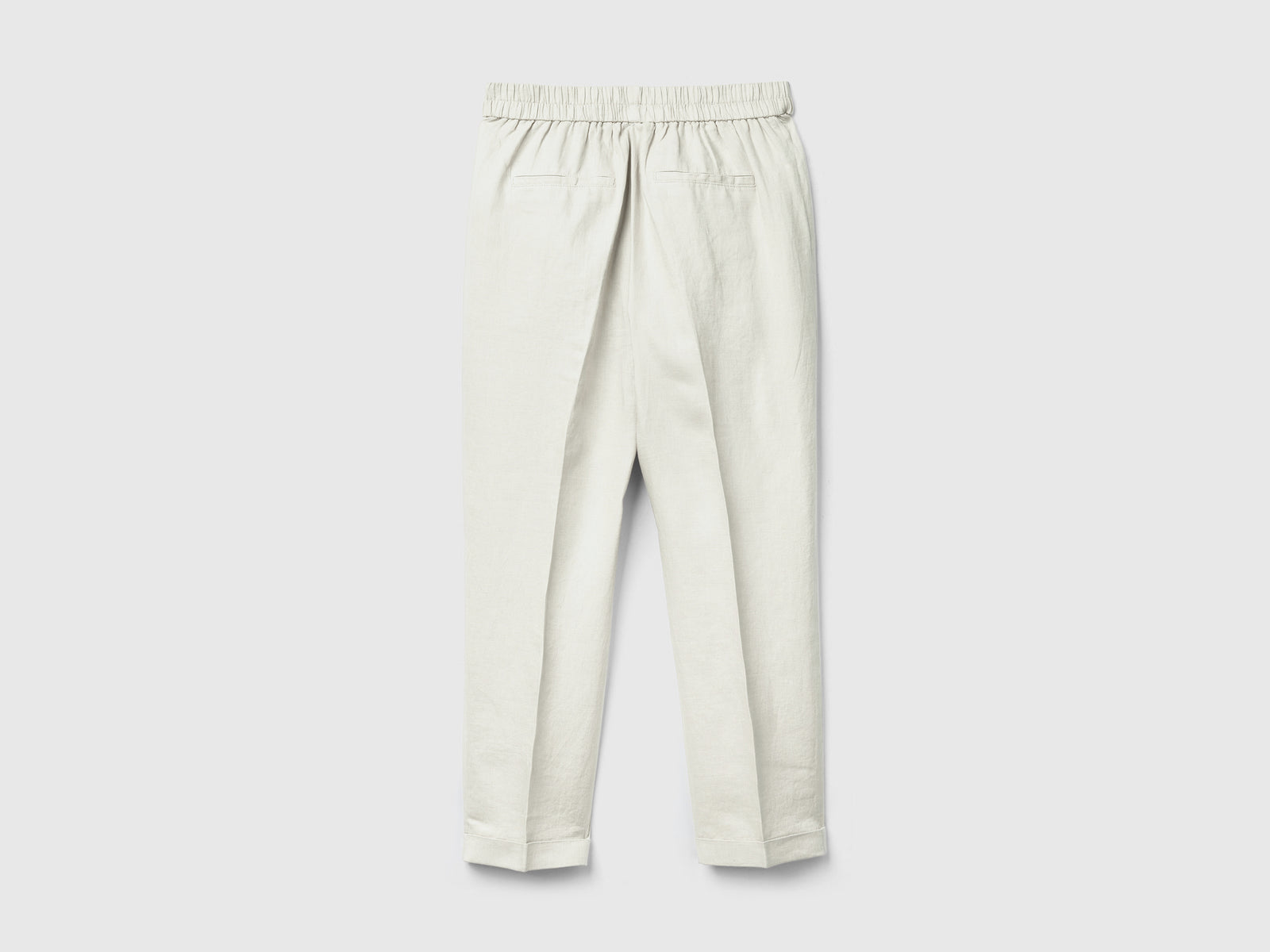 100% linen cropped trousers da donna beige 2 | Benetton Outlet