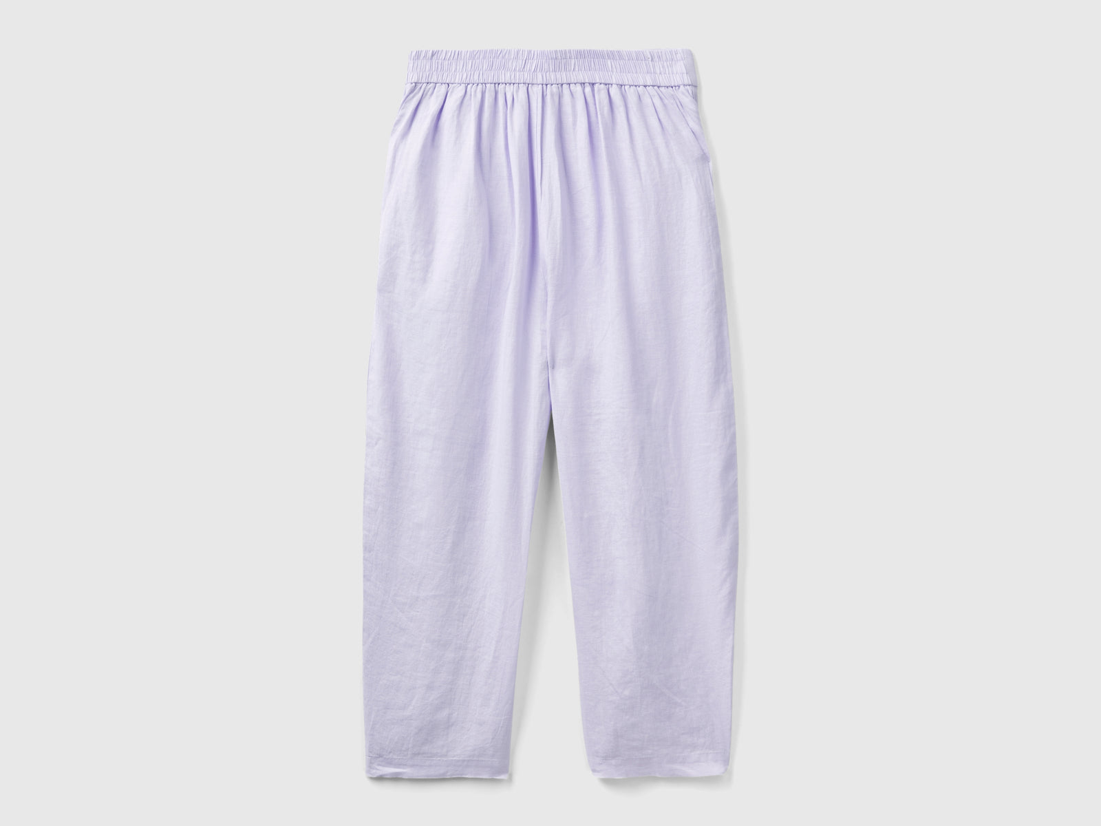 Pantaloni morbidi in puro lino da donna lilla 2 | Benetton Outlet