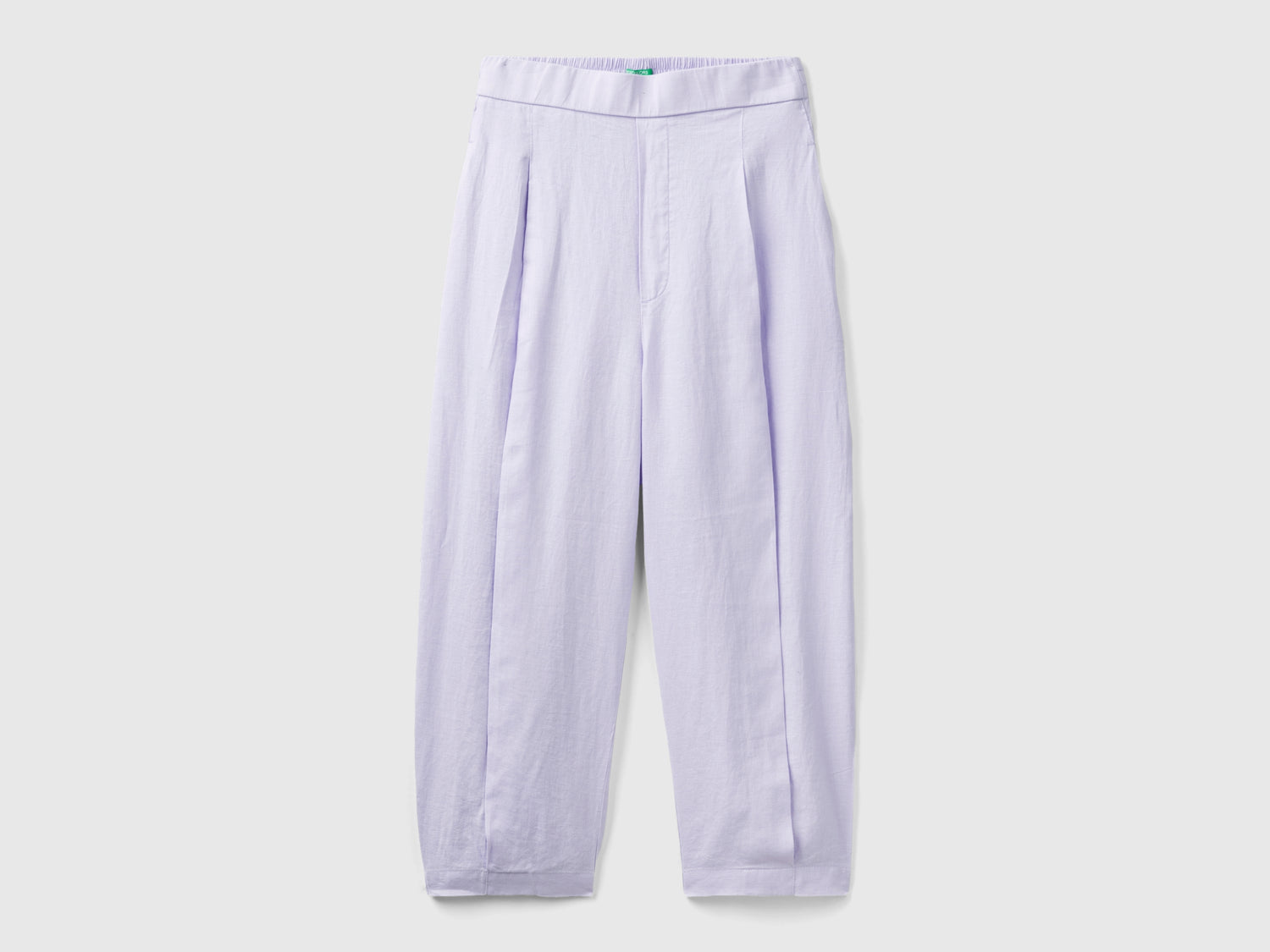Pantaloni morbidi in puro lino da donna lilla | Benetton Outlet