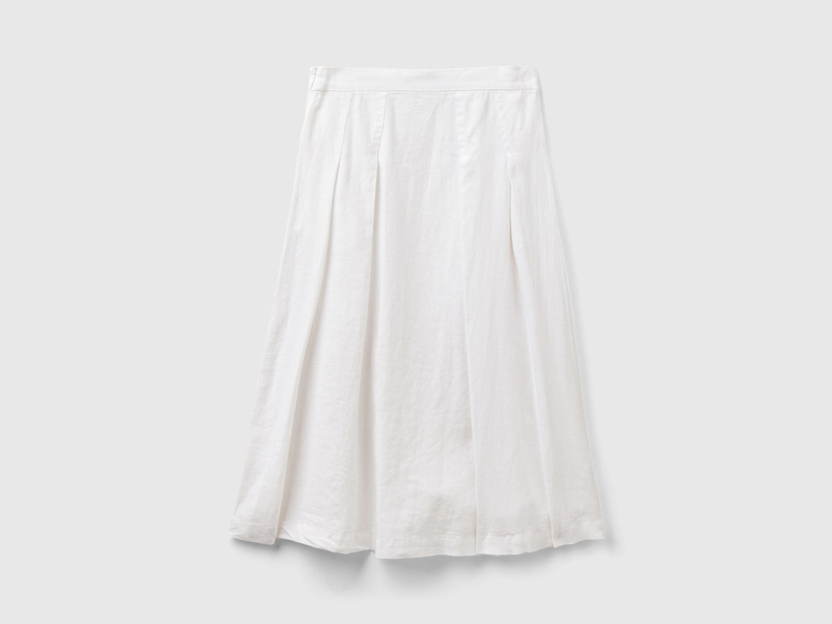 Falda midi de lino puro