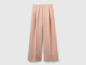 Pantaloni palazzo in 100% lino