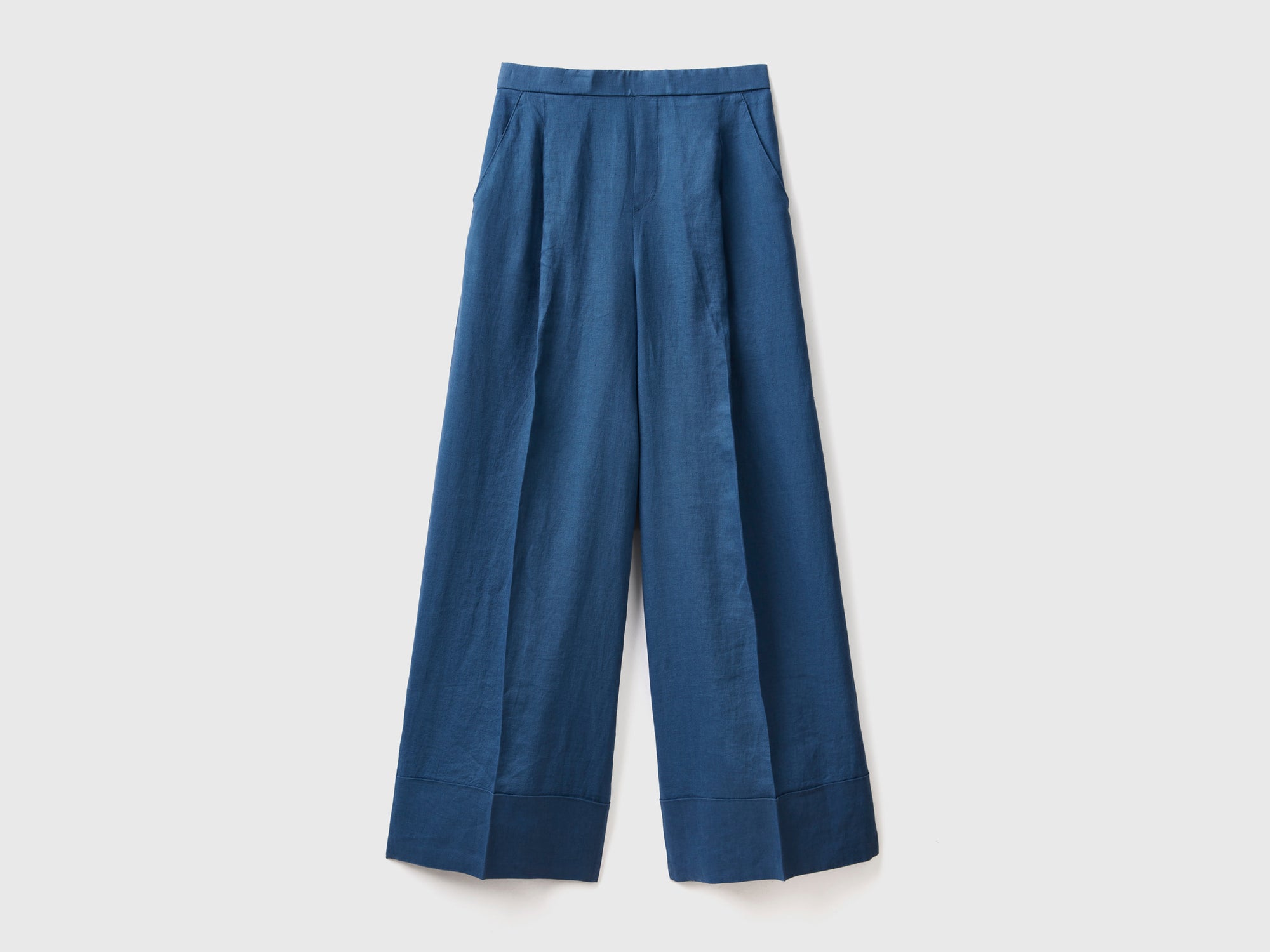 Pantaloni palazzo in 100% lino da donna avio Benetton Outlet