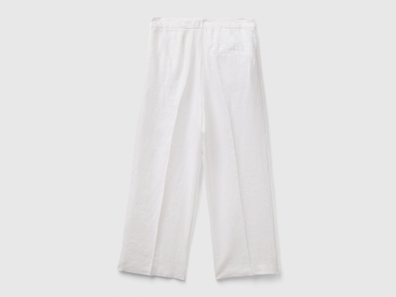 Pantaloni cropped in puro lino da donna bianco 2 | Benetton Outlet