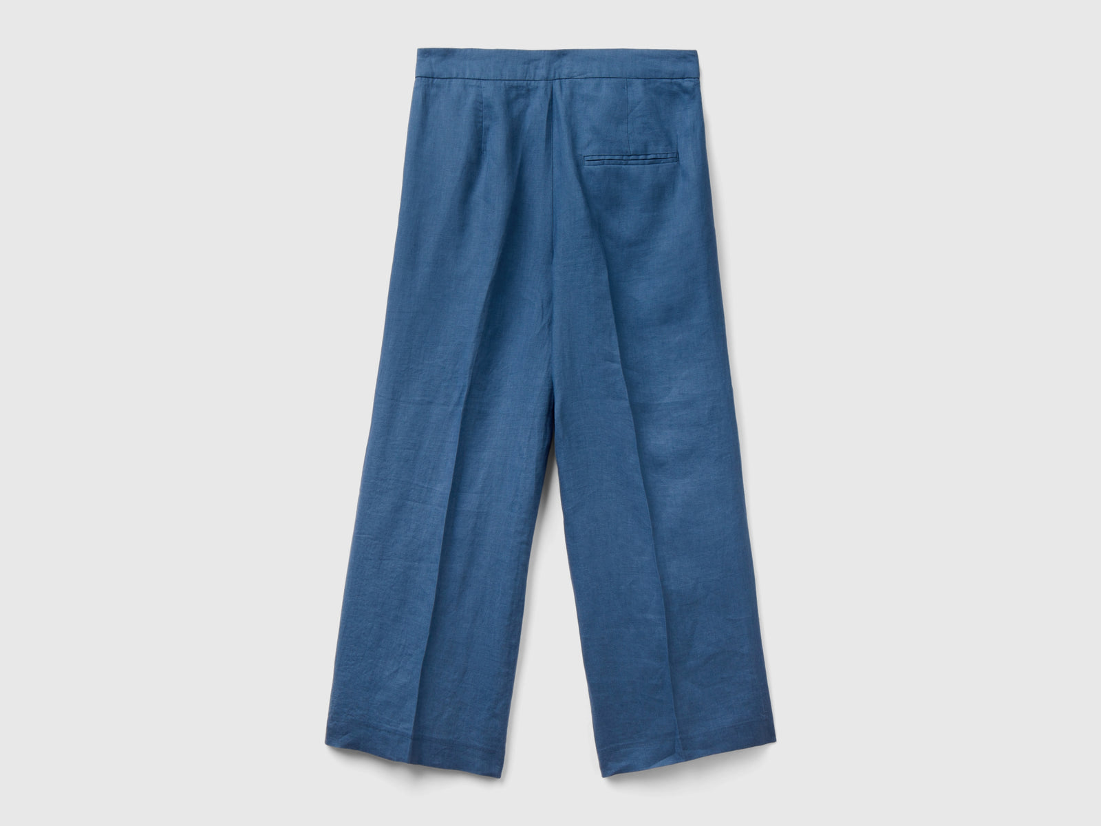 Pantaloni cropped in puro lino da donna avio 2 | Benetton Outlet