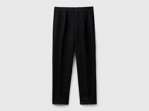 Pantaloni regular fit in puro lino