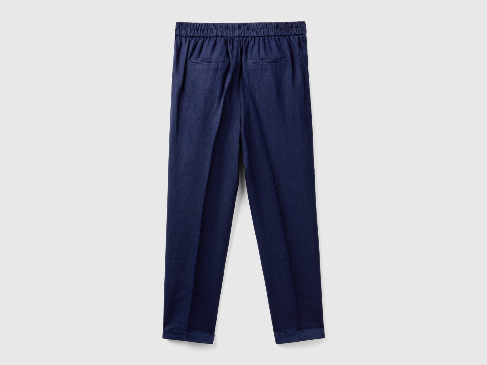 Pantaloni regular fit in puro lino da donna blu scuro 2 | Benetton Outlet