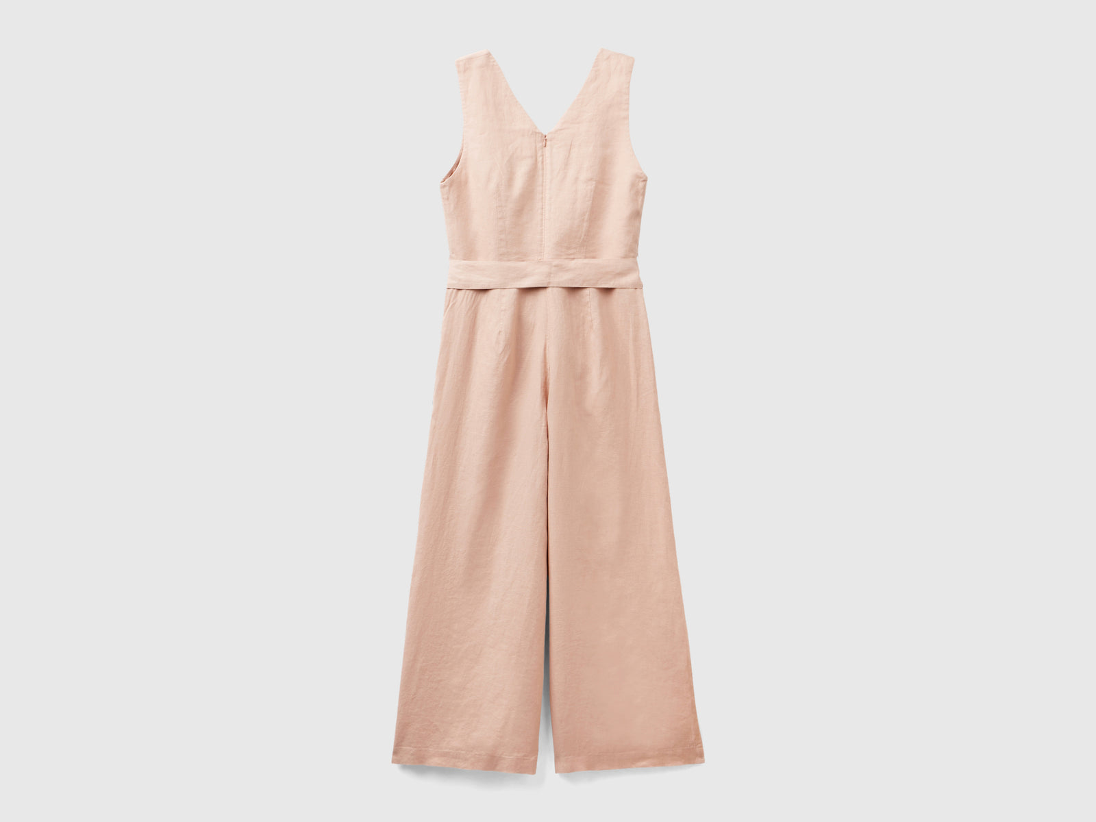 Tuta in puro lino da donna rosa tenue 2 | Benetton Outlet