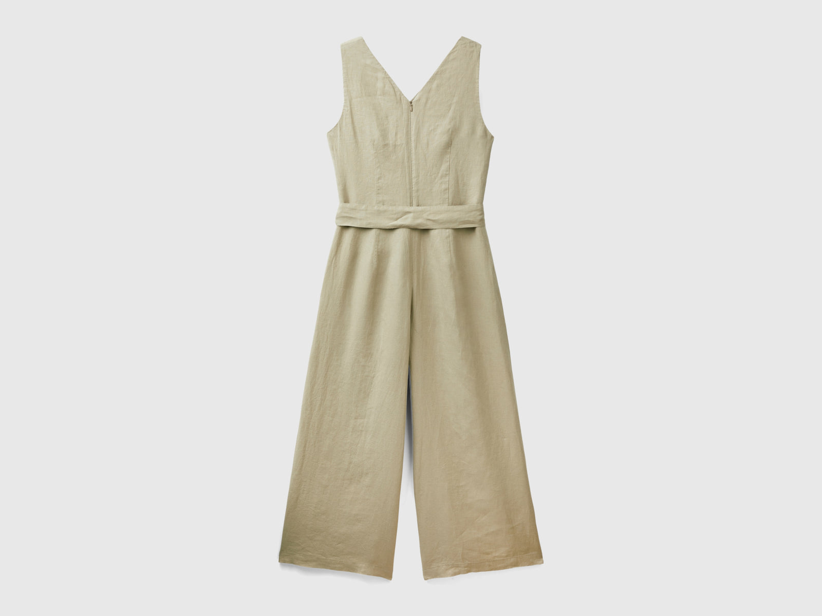 Tuta in puro lino da donna verde chiaro 2 | Benetton Outlet