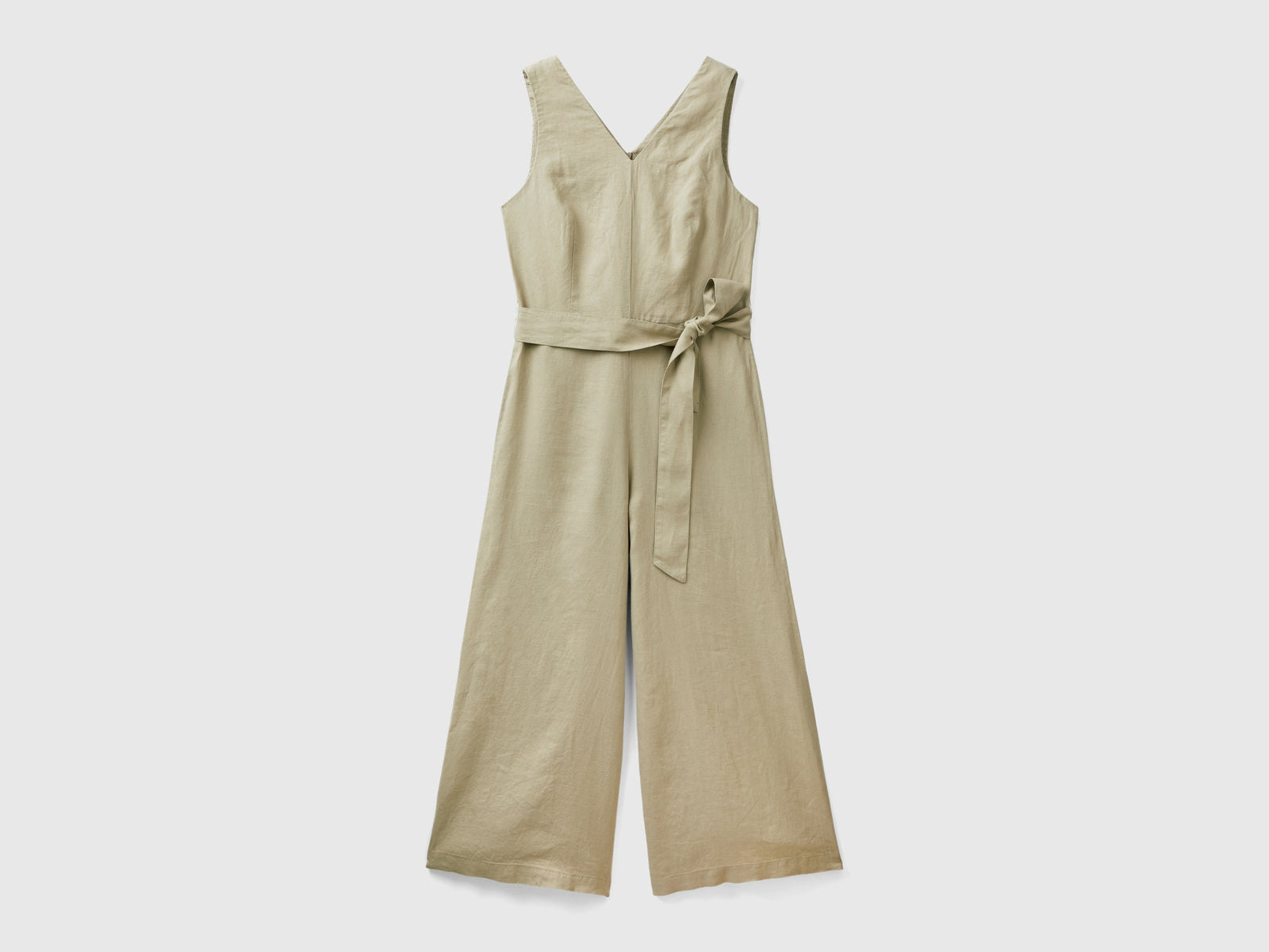 Tuta in puro lino da donna verde chiaro | Benetton Outlet