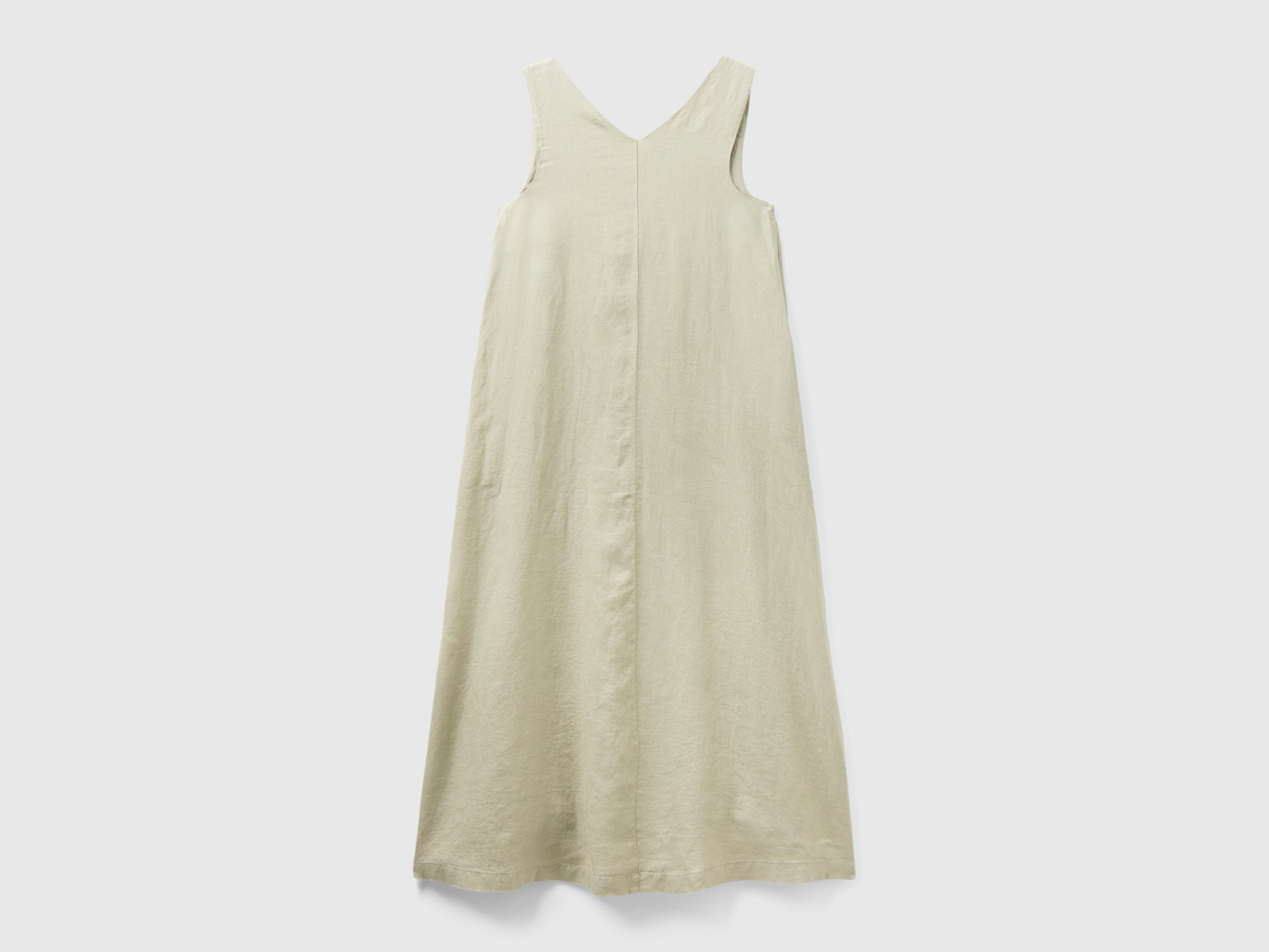 Sleeveless dress in pure linen da donna verde chiaro | Benetton Outlet Sleeveless dress in pure linen da donna verde chiaro | Benetton Outlet