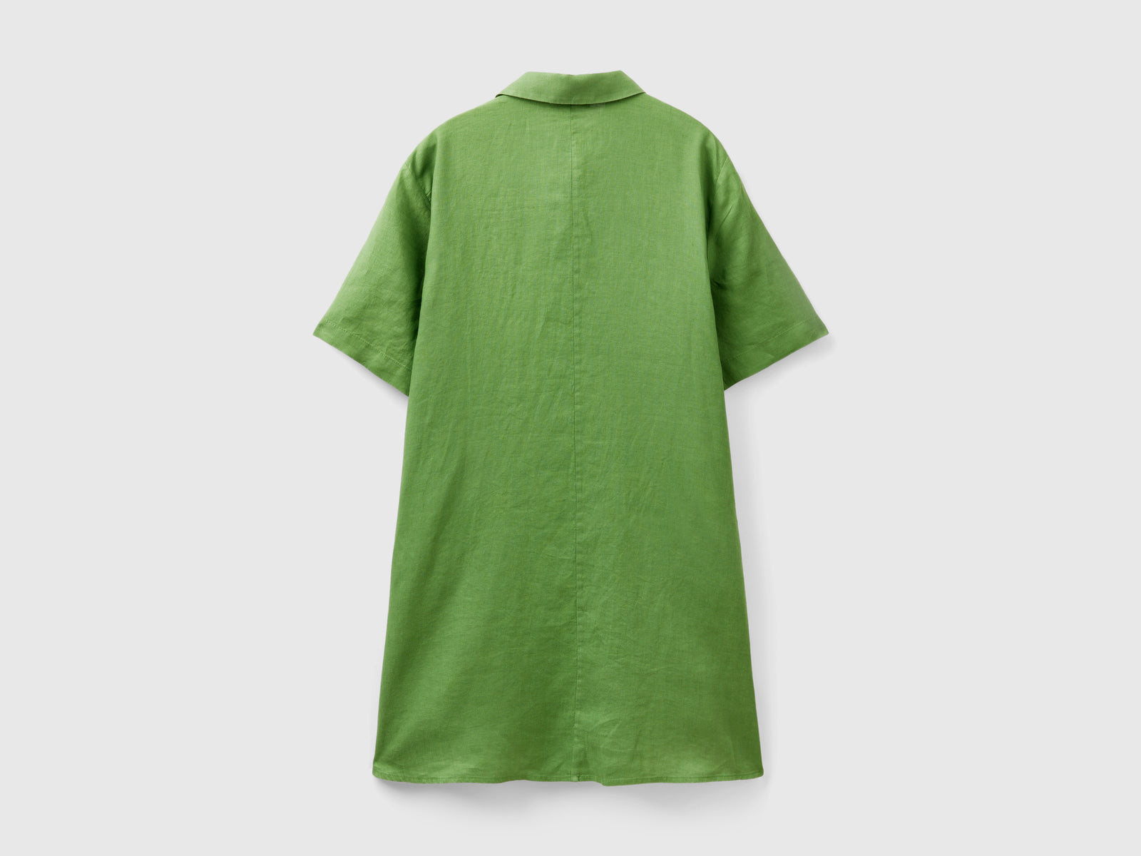 Vestito corto in puro lino da donna verde militare 2 | Benetton Outlet