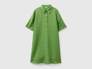 Vestito corto in puro lino
