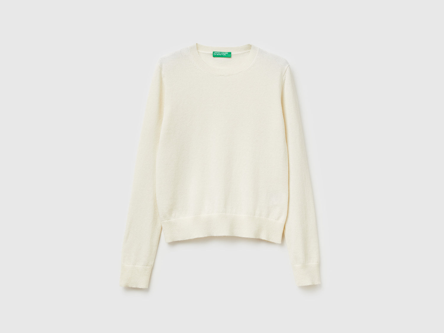 Maglioncino in puro cashmere da donna bianco panna | Benetton Outlet