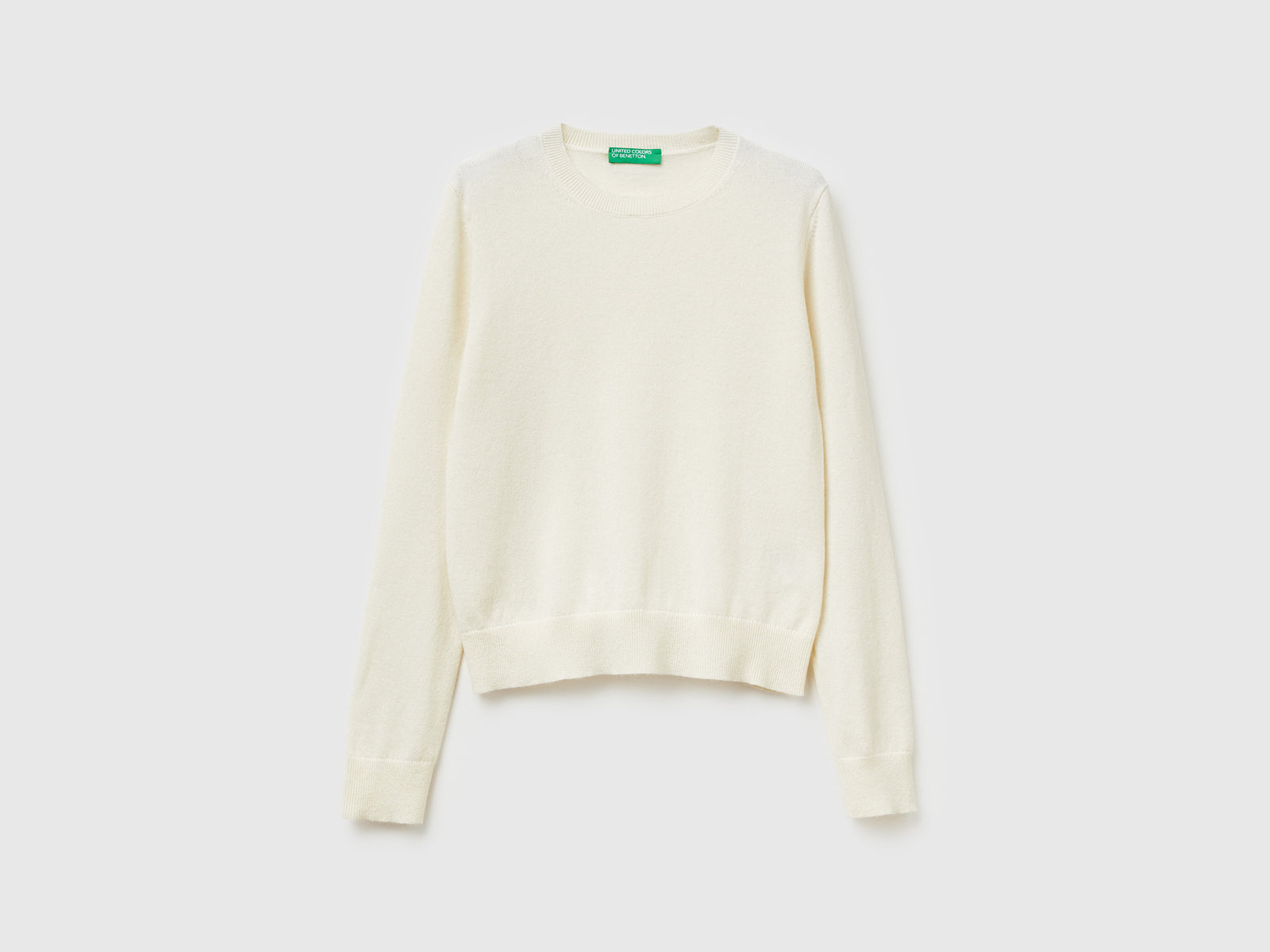 Maglioncino in puro cashmere da donna bianco panna | Benetton Outlet