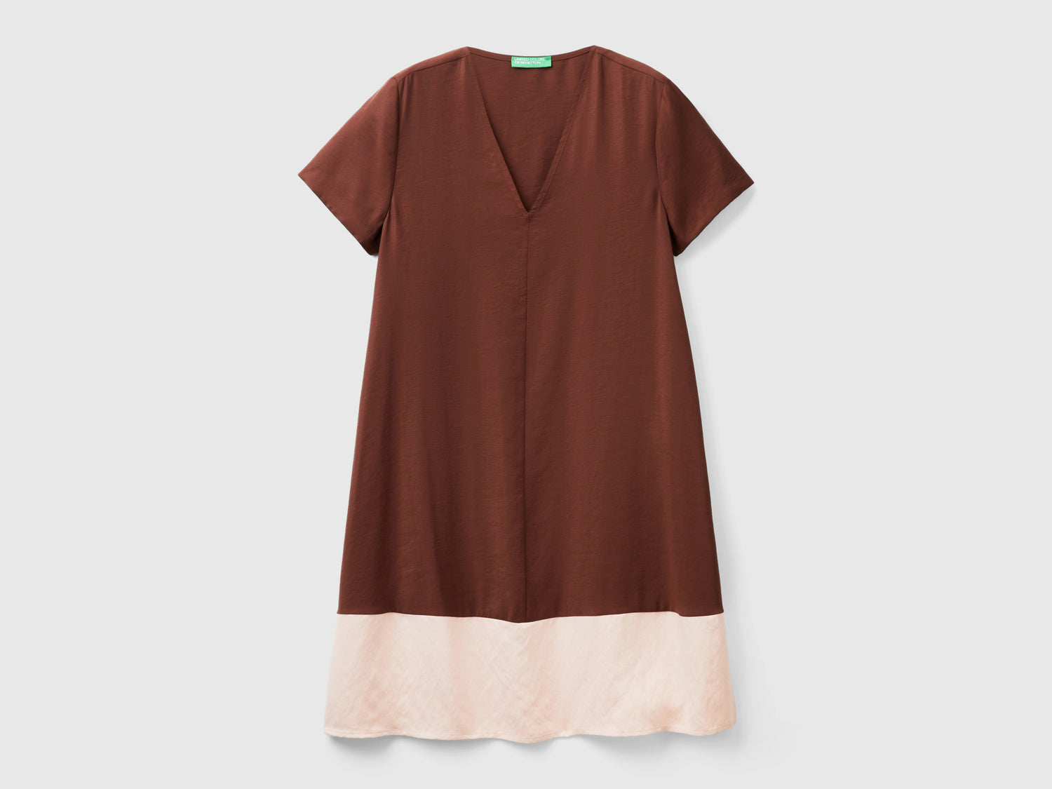 Vestito svasato in misto Modal da donna marrone scuro | Benetton Outlet