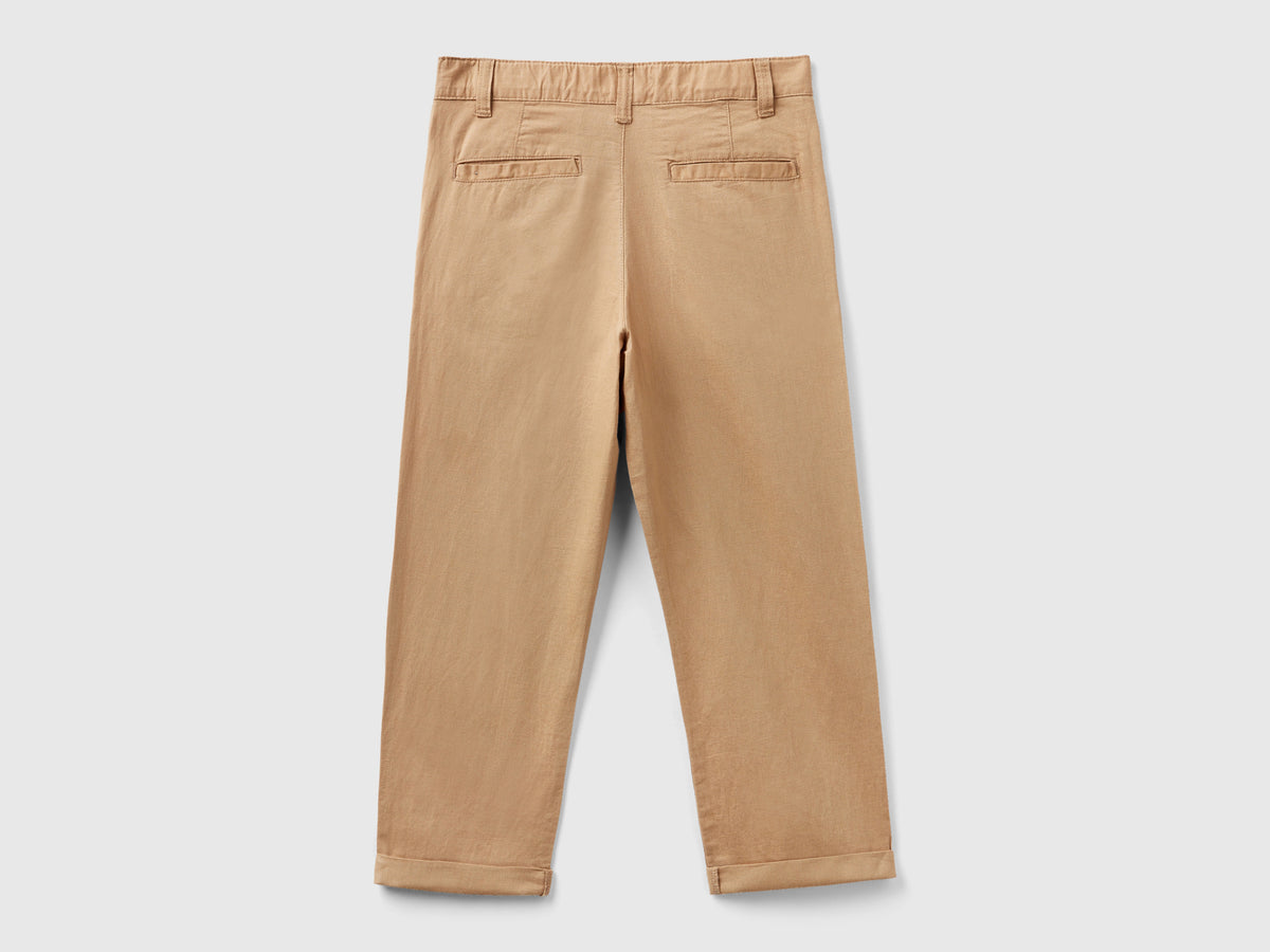 Pantaloni relaxed fit in misto lino
