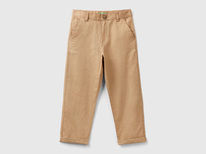 Pantaloni relaxed fit in misto lino