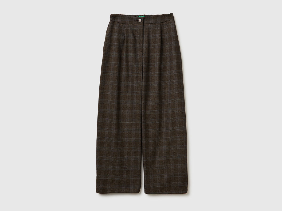 Pantaloni a quadri in misto viscosa